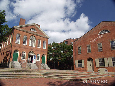 Old Town Hall 
The Old Town Hall with brickwork all around at Front St. in Salem, Ma.
A wide angle lens has "bent" the scene.
Keywords: Old Town Hall; salem; brickwork; history; photograph; picture; print